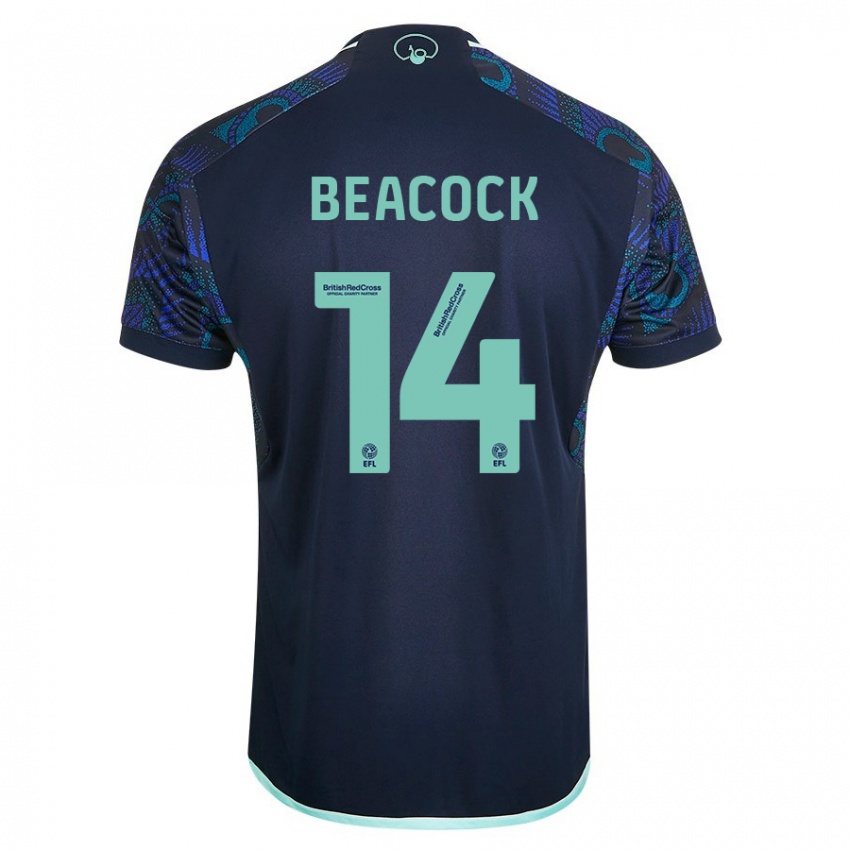 Mujer Camiseta Molly Beacock #14 Azul 2ª Equipación 2023/24 La Camisa Perú