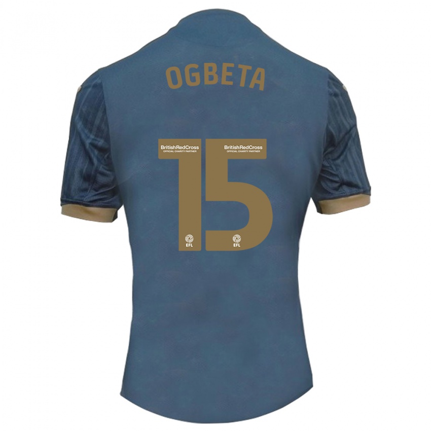 Mujer Camiseta Nathanael Ogbeta #15 Verde Azulado Oscuro 2ª Equipación 2023/24 La Camisa Perú