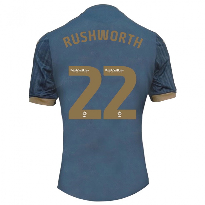 Mujer Camiseta Carl Rushworth #22 Verde Azulado Oscuro 2ª Equipación 2023/24 La Camisa Perú