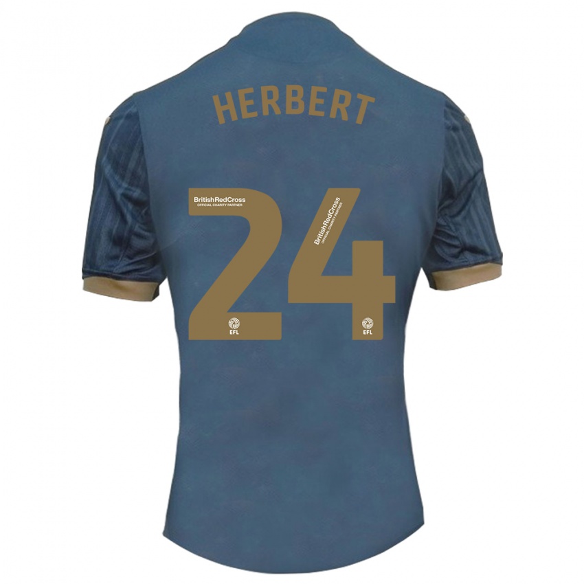 Mujer Camiseta Chelsea Herbert #24 Verde Azulado Oscuro 2ª Equipación 2023/24 La Camisa Perú