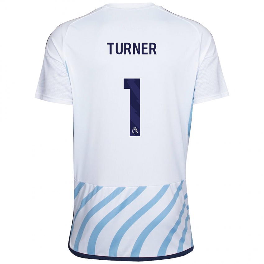 Mujer Camiseta Matt Turner #1 Blanco Azul 2ª Equipación 2023/24 La Camisa Perú