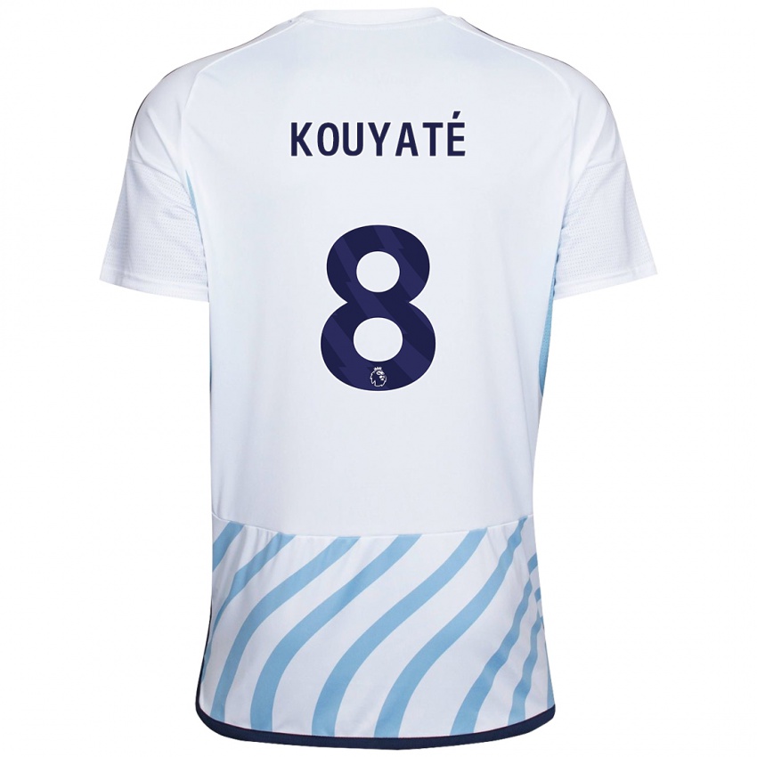 Mujer Camiseta Cheikhou Kouyate #8 Blanco Azul 2ª Equipación 2023/24 La Camisa Perú