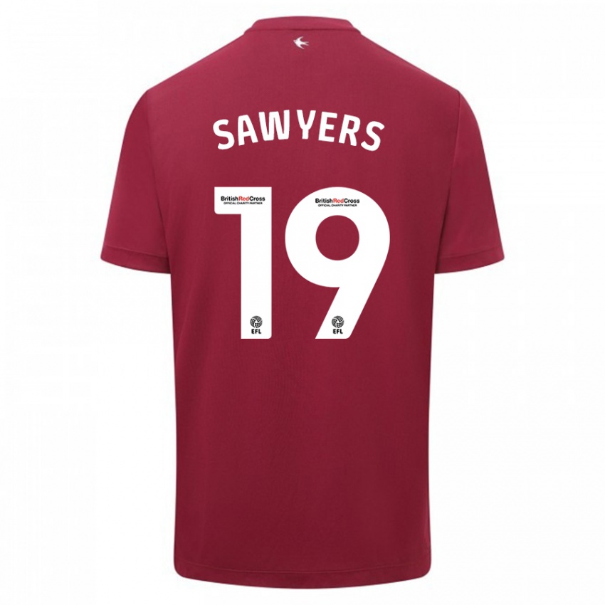 Mujer Camiseta Romaine Sawyers #19 Rojo 2ª Equipación 2023/24 La Camisa Perú