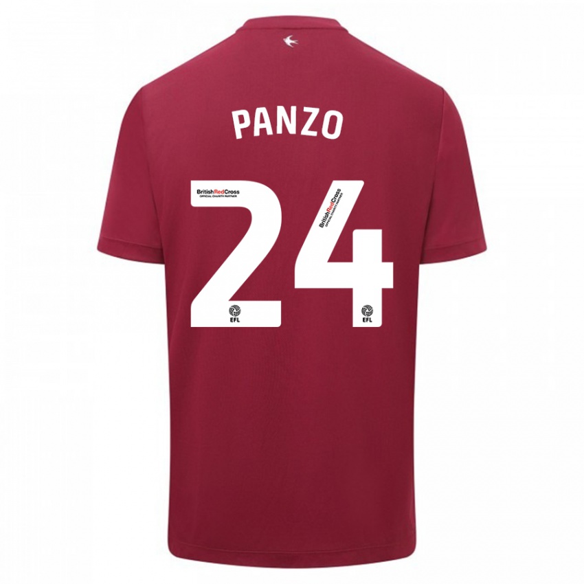 Mujer Camiseta Jonathan Panzo #24 Rojo 2ª Equipación 2023/24 La Camisa Perú