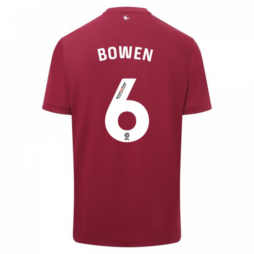 Mujer Camiseta Megan Bowen #6 Rojo 2ª Equipación 2023/24 La Camisa Perú