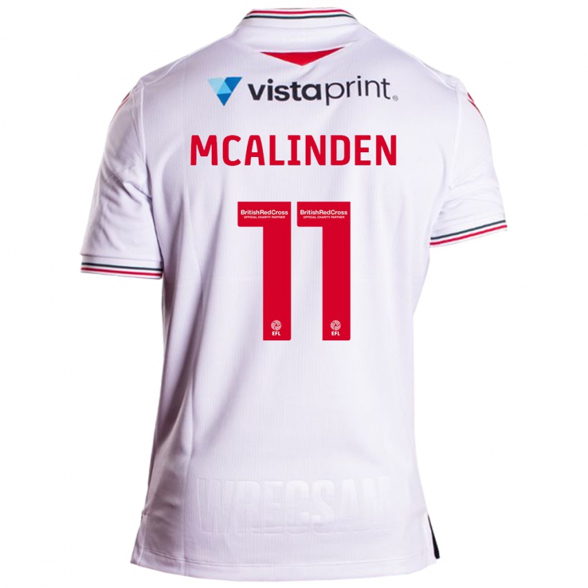 Mujer Camiseta Liam Mcalinden #11 Blanco 2ª Equipación 2023/24 La Camisa Perú