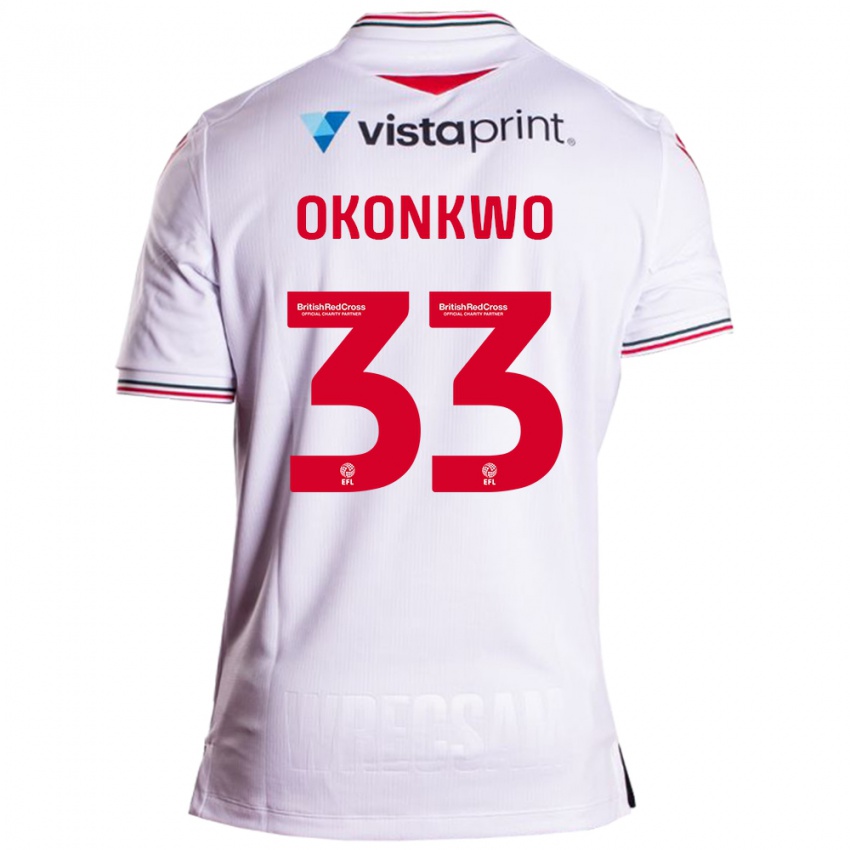 Mujer Camiseta Arthur Okonkwo #33 Blanco 2ª Equipación 2023/24 La Camisa Perú