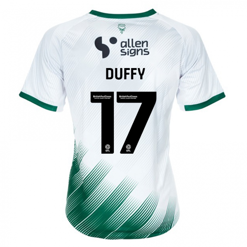 Mujer Camiseta Dylan Duffy #17 Blanco 2ª Equipación 2023/24 La Camisa Perú