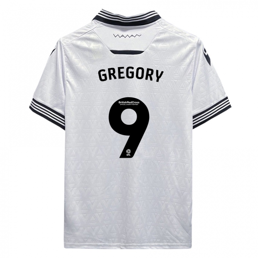 Mujer Camiseta Lee Gregory #9 Blanco 2ª Equipación 2023/24 La Camisa Perú