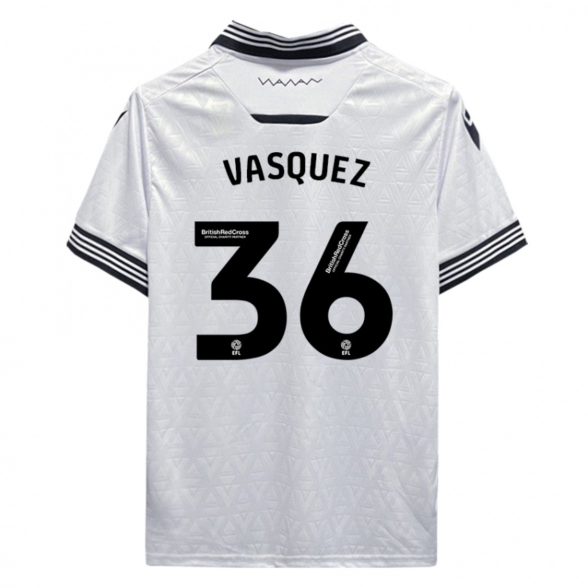 Mujer Camiseta Devis Vásquez #36 Blanco 2ª Equipación 2023/24 La Camisa Perú