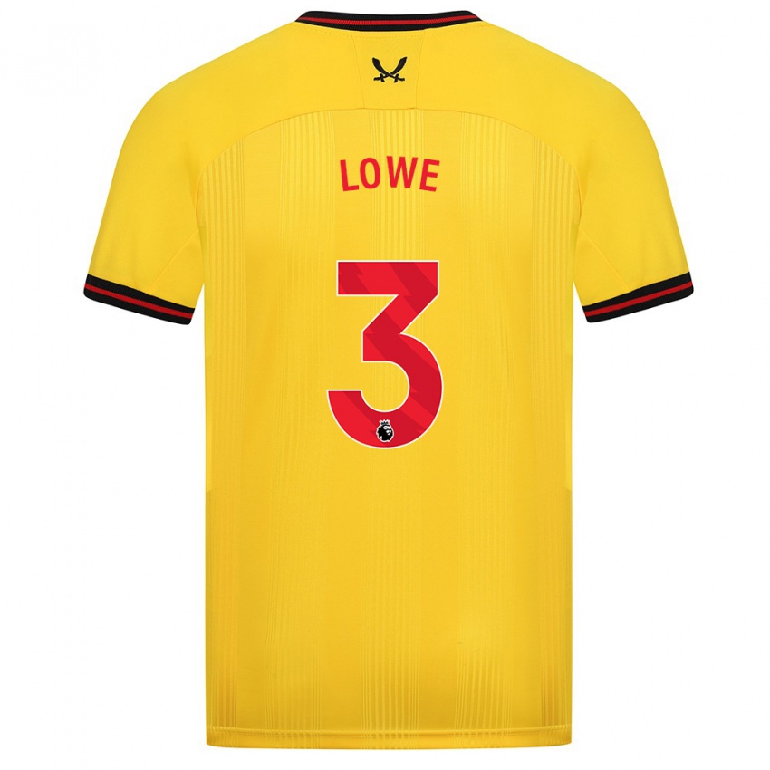 Mujer Camiseta Max Lowe #3 Amarillo 2ª Equipación 2023/24 La Camisa Perú