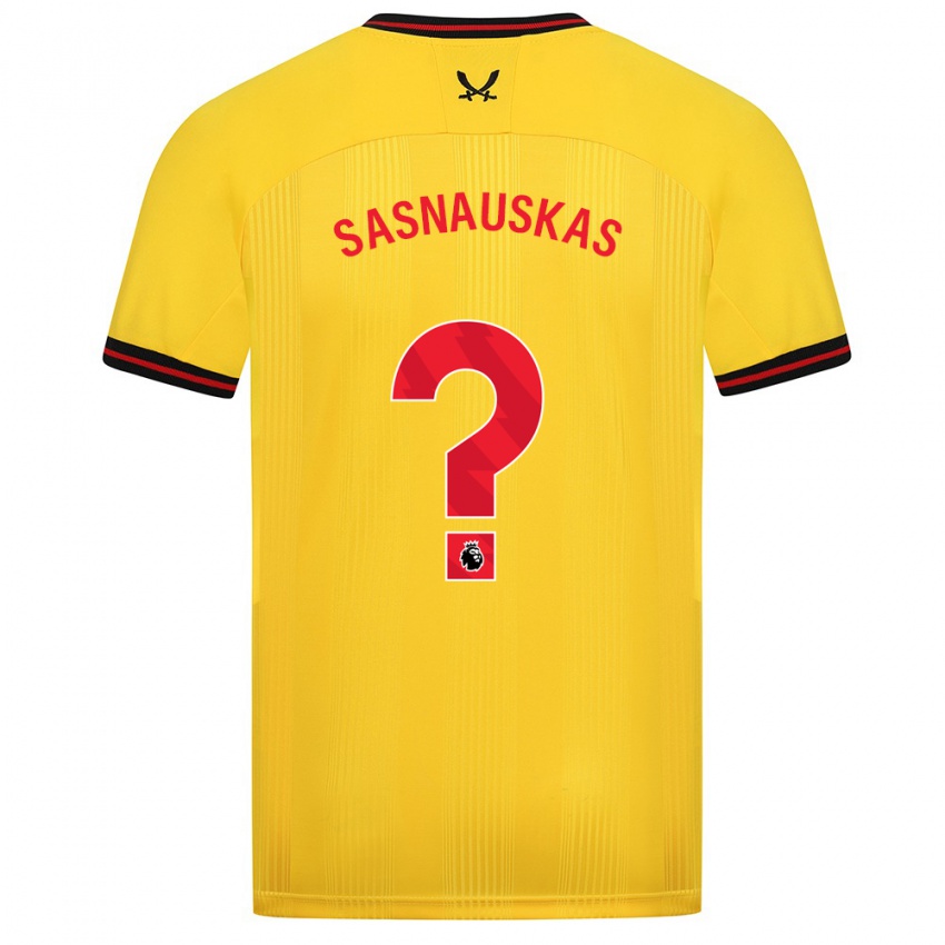 Mujer Camiseta Dovydas Sasnauskas #0 Amarillo 2ª Equipación 2023/24 La Camisa Perú