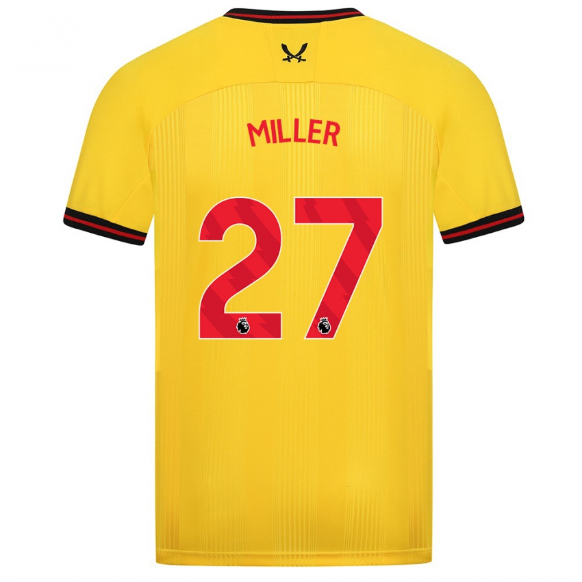 Mujer Camiseta Lara Miller #27 Amarillo 2ª Equipación 2023/24 La Camisa Perú