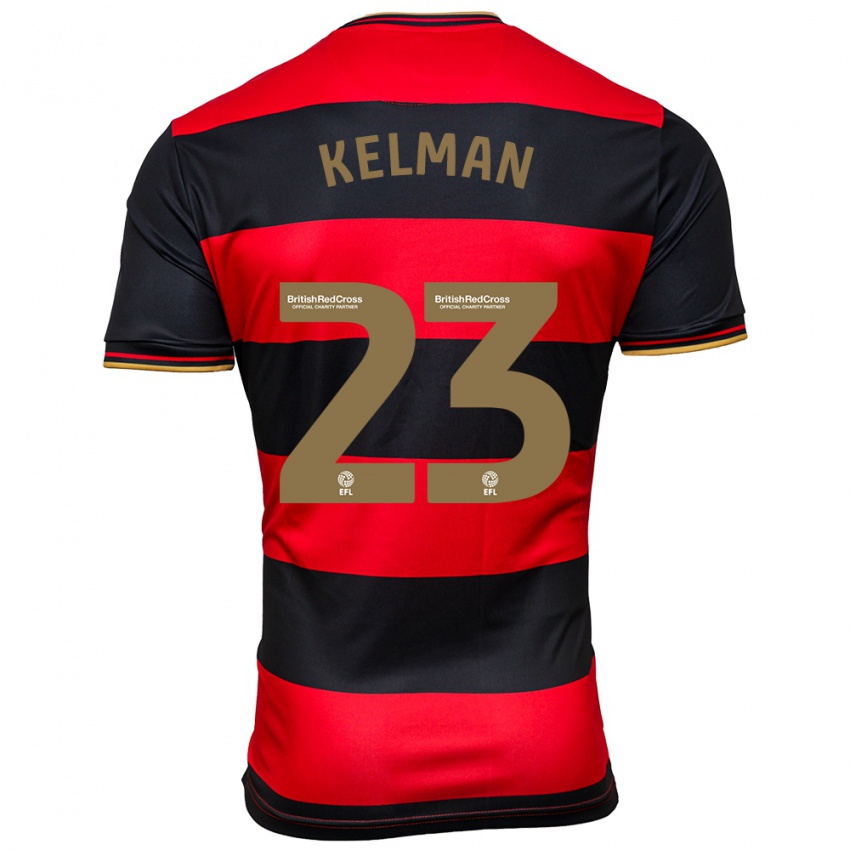 Mujer Camiseta Charlie Kelman #23 Negro Rojo 2ª Equipación 2023/24 La Camisa Perú