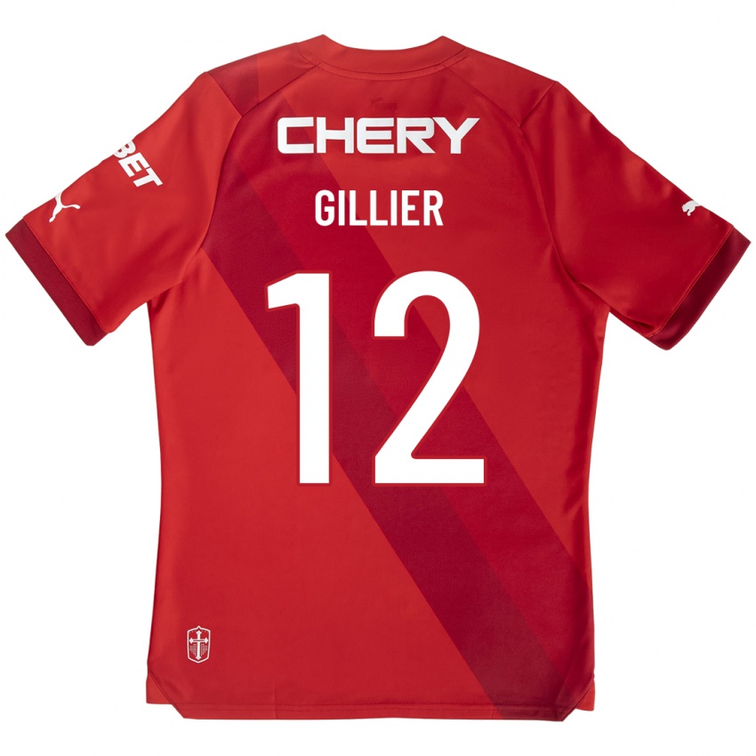 Mujer Camiseta Thomas Gillier #12 Rojo 2ª Equipación 2023/24 La Camisa Perú