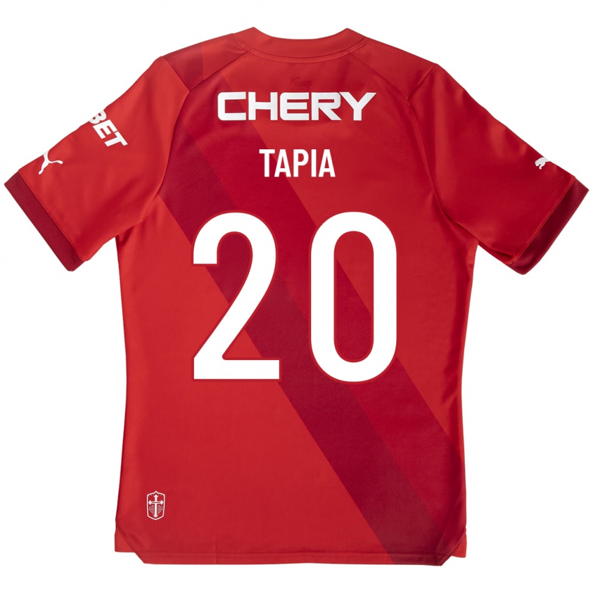 Mujer Camiseta Gonzalo Tapia #20 Rojo 2ª Equipación 2023/24 La Camisa Perú