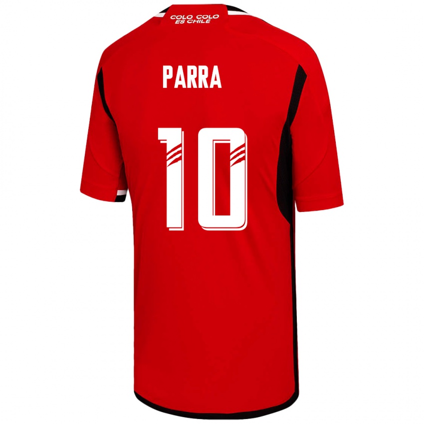 Mujer Camiseta Pablo Parra #10 Rojo 2ª Equipación 2023/24 La Camisa Perú