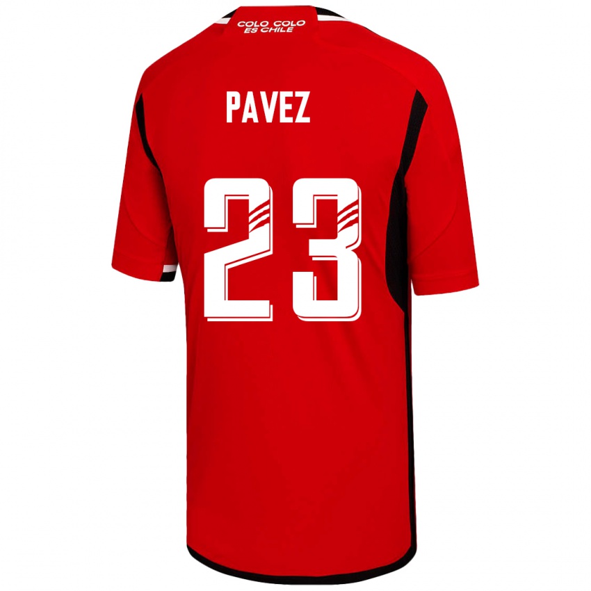 Mujer Camiseta Esteban Pavez #23 Rojo 2ª Equipación 2023/24 La Camisa Perú