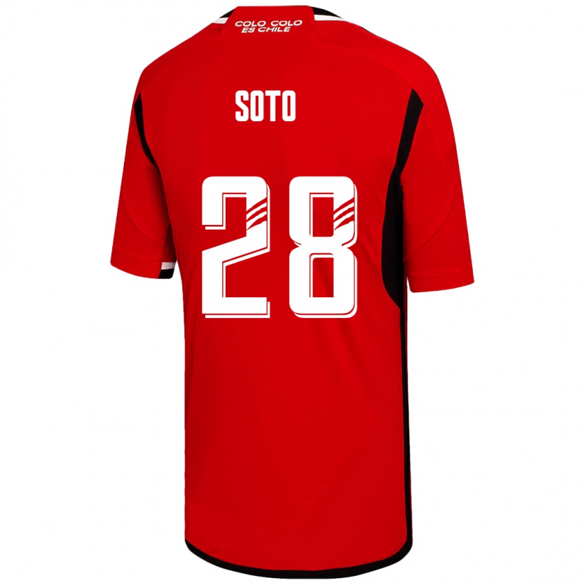Mujer Camiseta Lucas Soto #28 Rojo 2ª Equipación 2023/24 La Camisa Perú