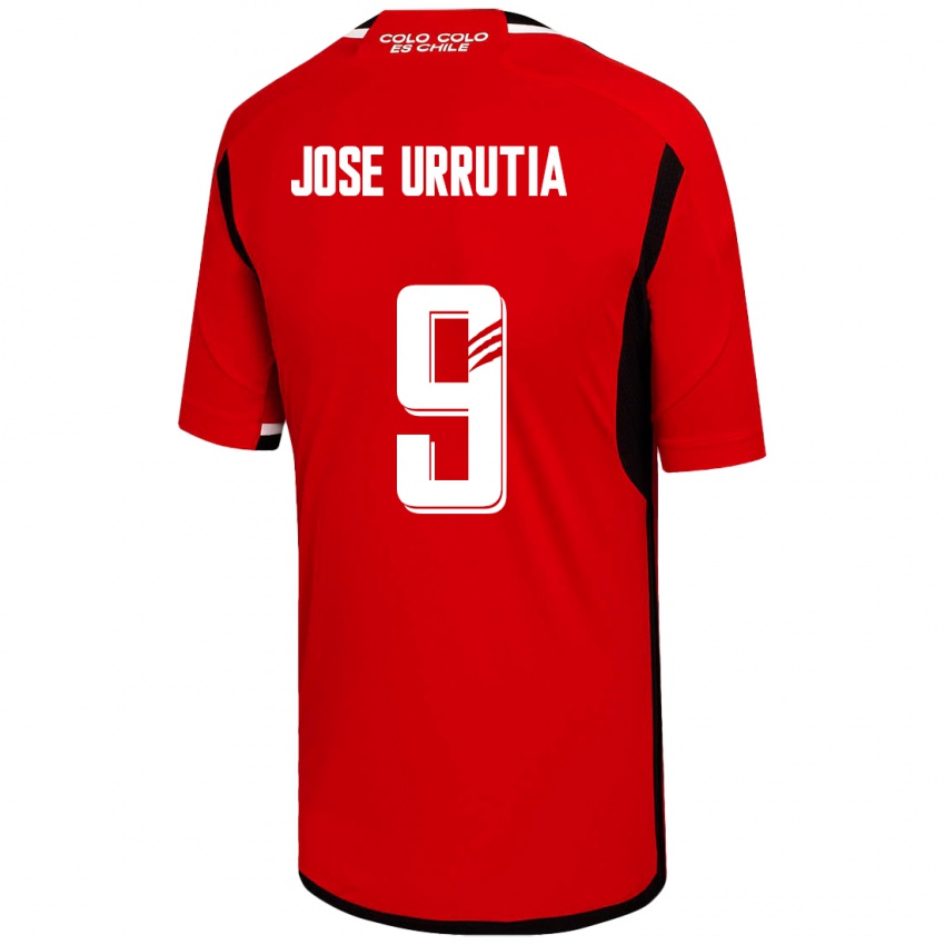 Mujer Camiseta María José Urrutia #9 Rojo 2ª Equipación 2023/24 La Camisa Perú