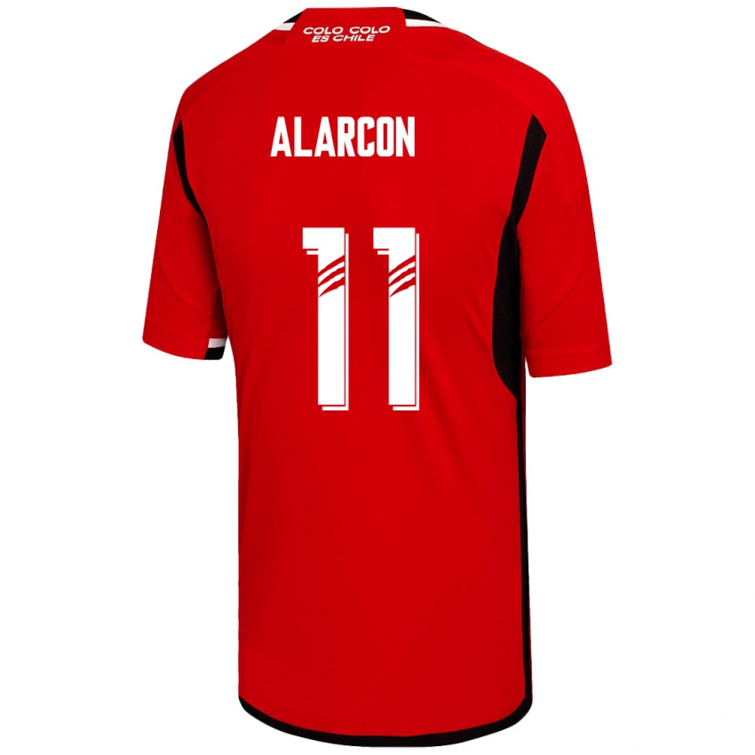 Mujer Camiseta Antonia Alarcón #11 Rojo 2ª Equipación 2023/24 La Camisa Perú