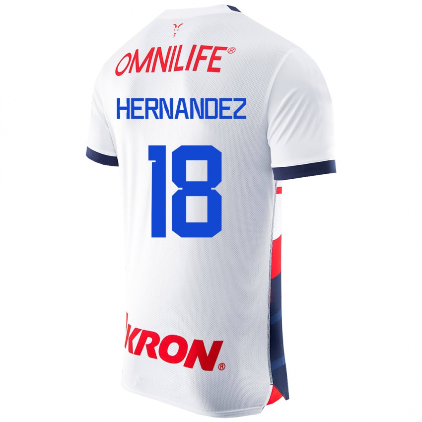 Mujer Camiseta Montserrat Hernández #18 Blanco 2ª Equipación 2023/24 La Camisa Perú