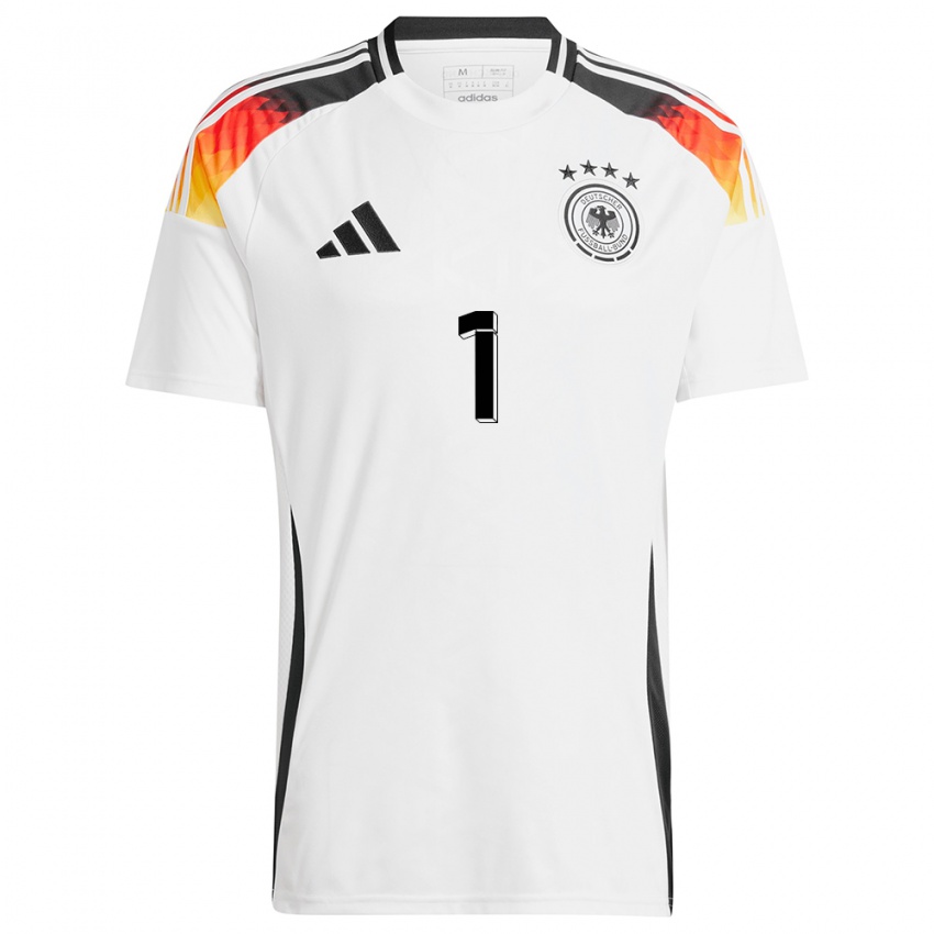 Niño Camiseta Alemania Merle Frohms #1 Blanco 1ª Equipación 24-26 La Camisa Perú