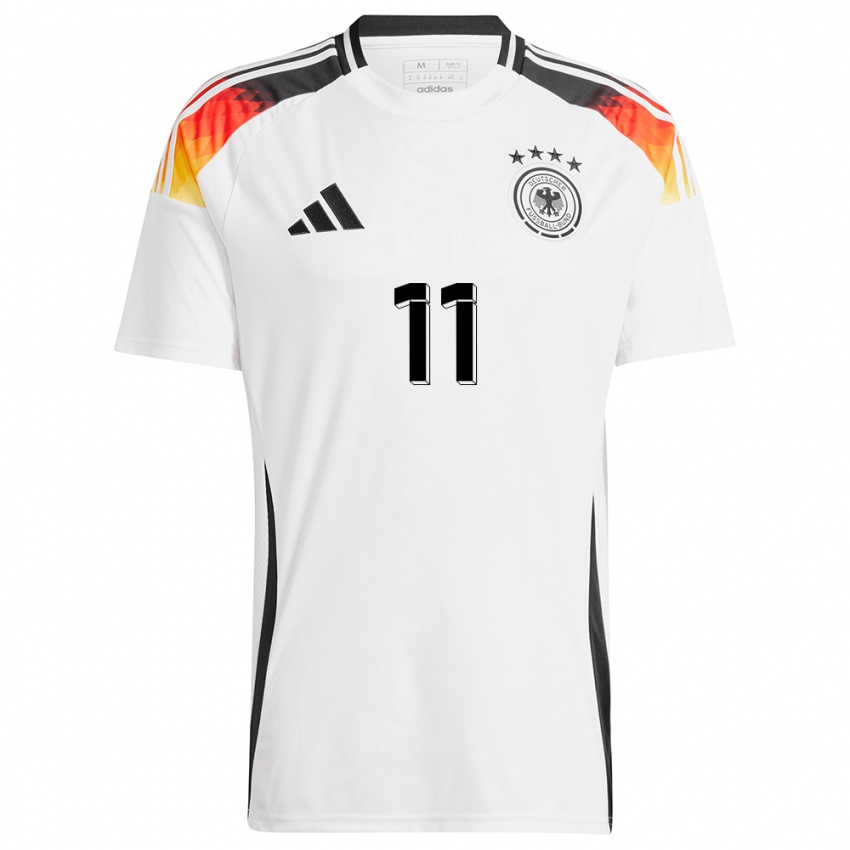 Niño Camiseta Alemania Lukas Nmecha #11 Blanco 1ª Equipación 24-26 La Camisa Perú