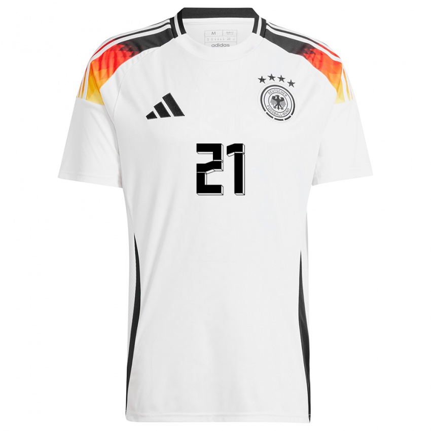 Niño Camiseta Alemania Faride Alidou #21 Blanco 1ª Equipación 24-26 La Camisa Perú