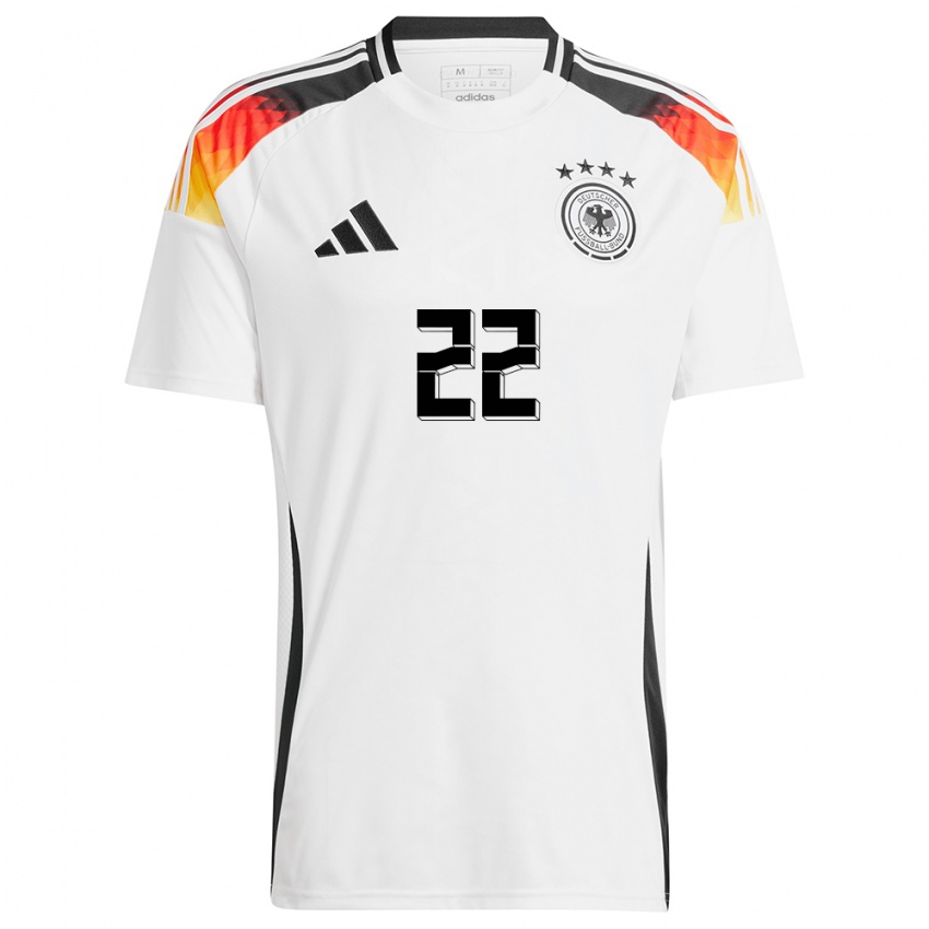 Niño Camiseta Alemania Sarai Linder #22 Blanco 1ª Equipación 24-26 La Camisa Perú