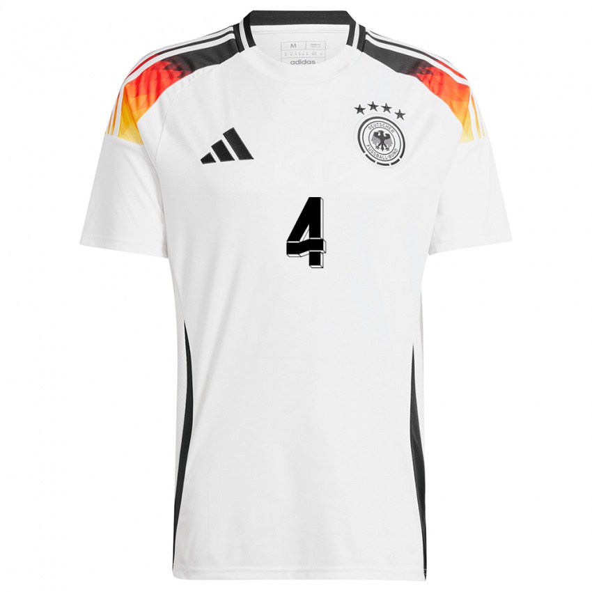 Niño Camiseta Alemania Leonie Maier #4 Blanco 1ª Equipación 24-26 La Camisa Perú