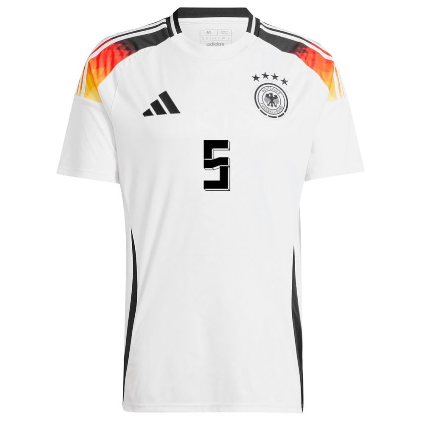 Niño Camiseta Alemania Maximilian Bauer #5 Blanco 1ª Equipación 24-26 La Camisa Perú