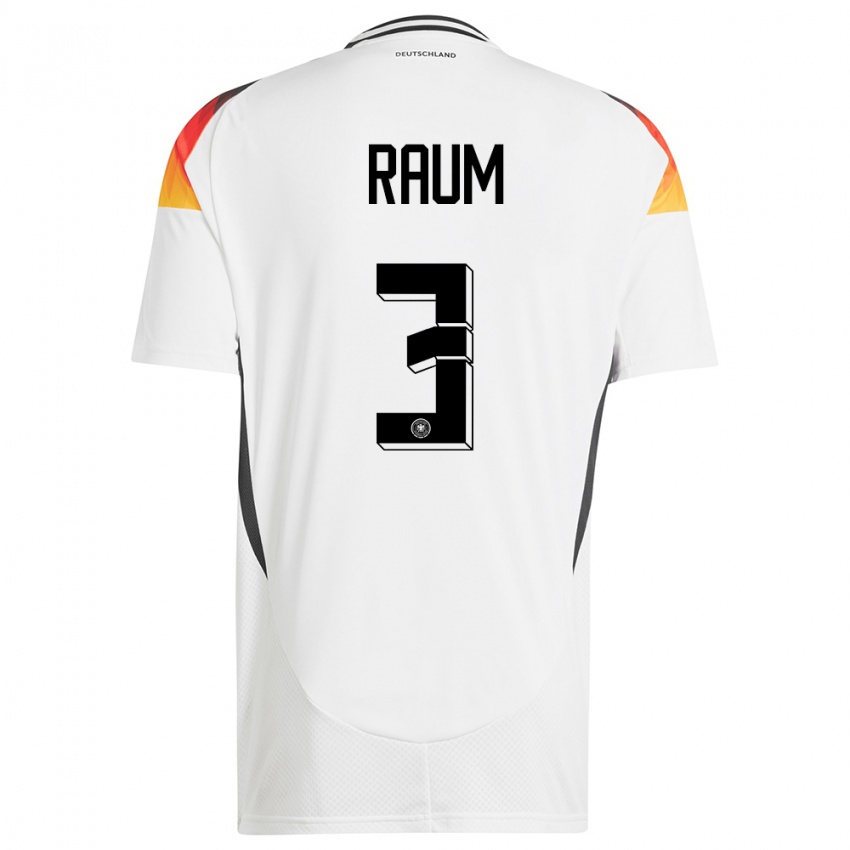 Niño Camiseta Alemania David Raum #3 Blanco 1ª Equipación 24-26 La Camisa Perú