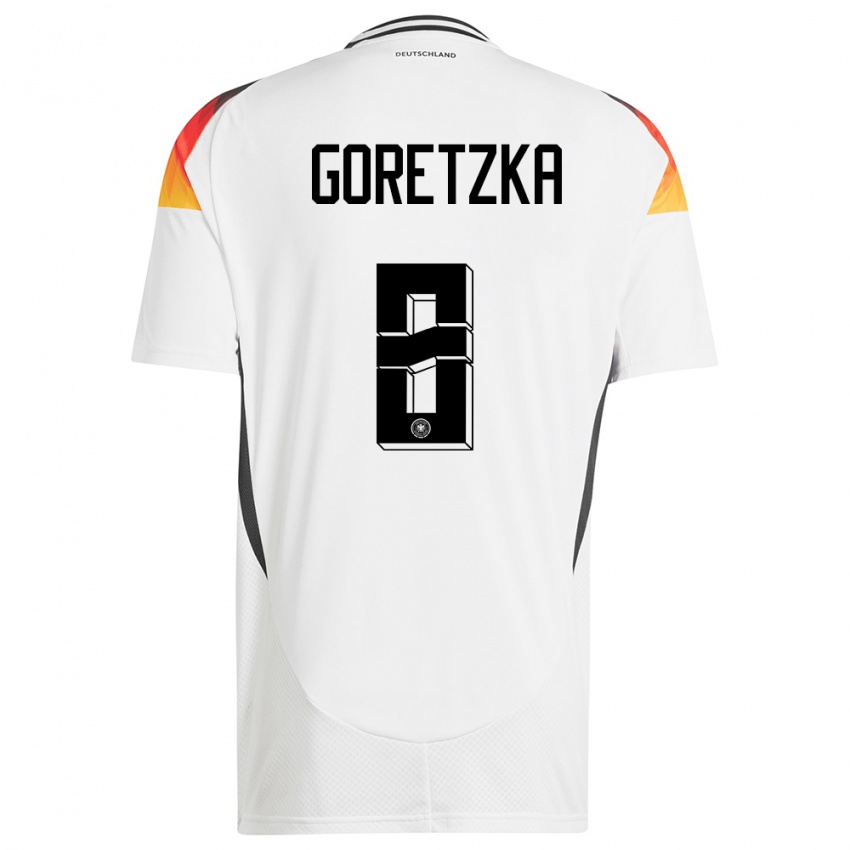 Niño Camiseta Alemania Leon Goretzka #8 Blanco 1ª Equipación 24-26 La Camisa Perú