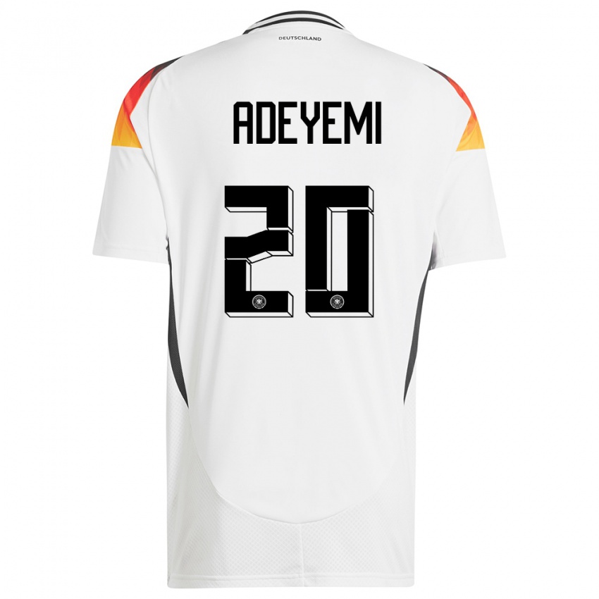 Niño Camiseta Alemania Karim Adeyemi #20 Blanco 1ª Equipación 24-26 La Camisa Perú