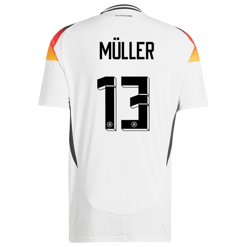 Niño Camiseta Alemania Thomas Muller #13 Blanco 1ª Equipación 24-26 La Camisa Perú