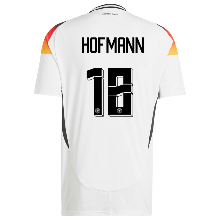 Niño Camiseta Alemania Jonas Hofmann #18 Blanco 1ª Equipación 24-26 La Camisa Perú