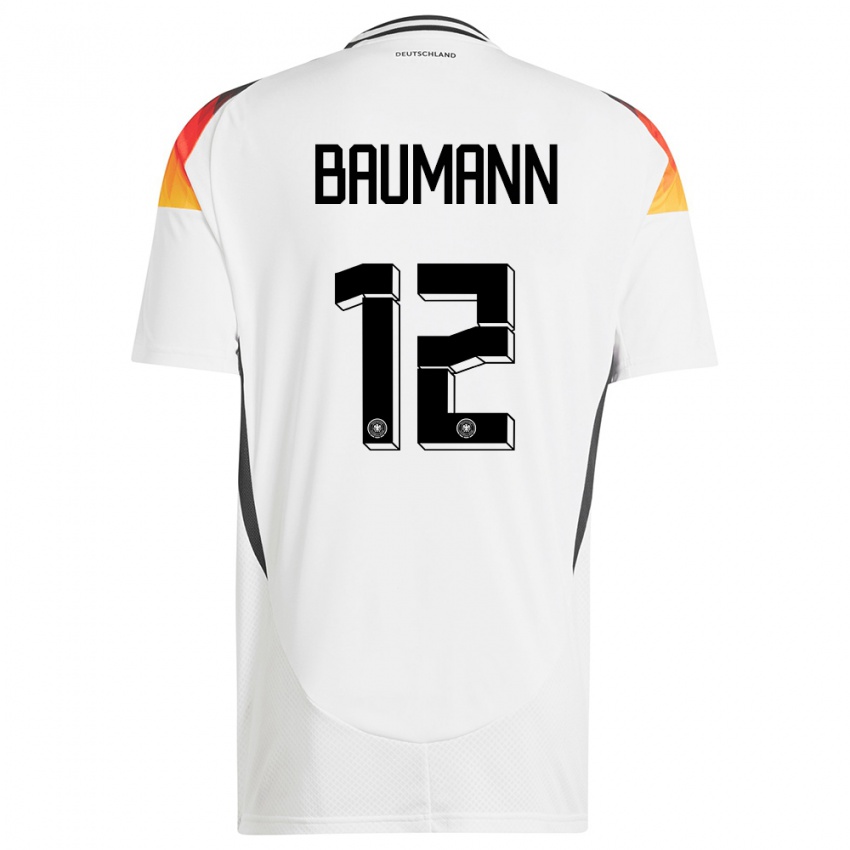 Niño Camiseta Alemania Oliver Baumann #12 Blanco 1ª Equipación 24-26 La Camisa Perú