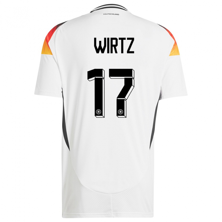 Niño Camiseta Alemania Florian Wirtz #17 Blanco 1ª Equipación 24-26 La Camisa Perú