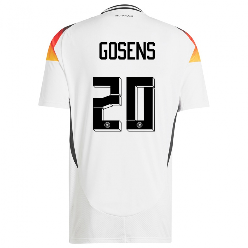 Niño Camiseta Alemania Robin Gosens #20 Blanco 1ª Equipación 24-26 La Camisa Perú