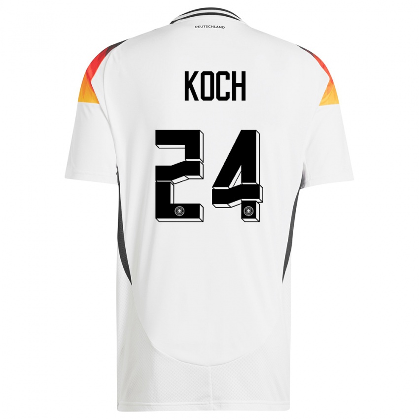 Niño Camiseta Alemania Robin Koch #24 Blanco 1ª Equipación 24-26 La Camisa Perú