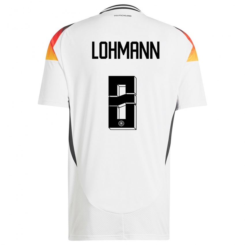 Niño Camiseta Alemania Sydney Lohmann #8 Blanco 1ª Equipación 24-26 La Camisa Perú