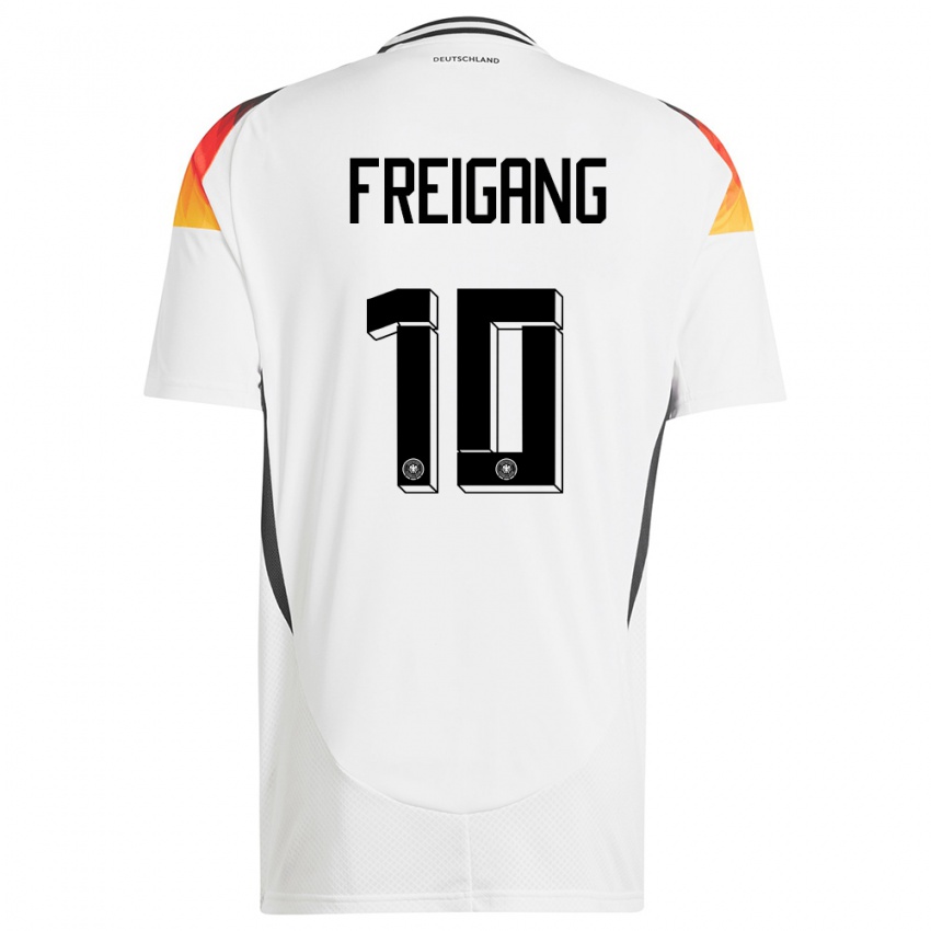 Niño Camiseta Alemania Laura Freigang #10 Blanco 1ª Equipación 24-26 La Camisa Perú