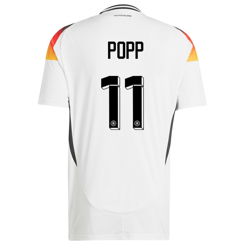 Niño Camiseta Alemania Alexandra Popp #11 Blanco 1ª Equipación 24-26 La Camisa Perú