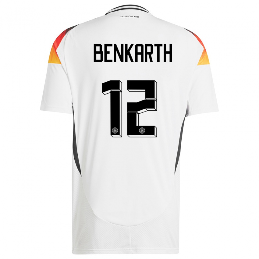 Niño Camiseta Alemania Laura Benkarth #12 Blanco 1ª Equipación 24-26 La Camisa Perú