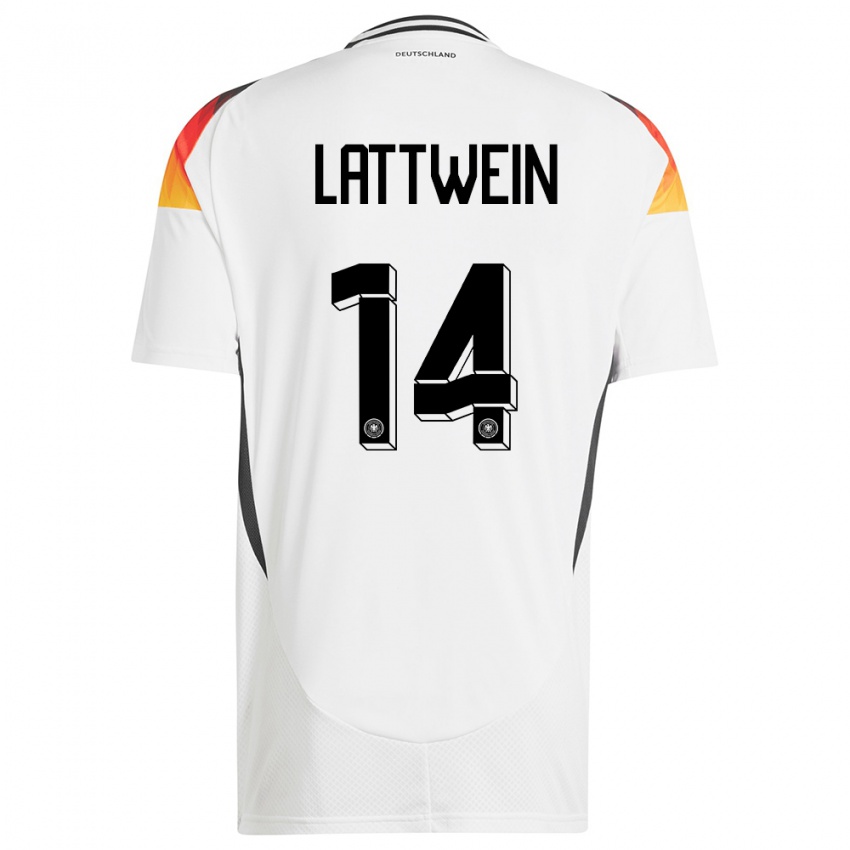 Niño Camiseta Alemania Lena Lattwein #14 Blanco 1ª Equipación 24-26 La Camisa Perú