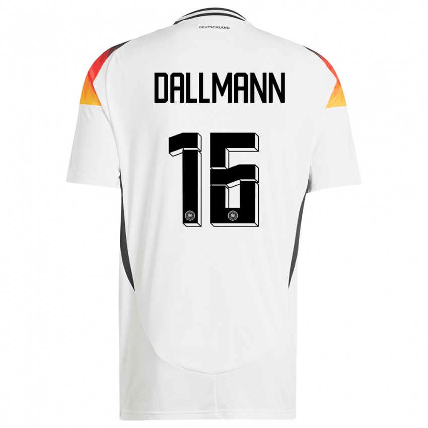 Niño Camiseta Alemania Linda Dallmann #16 Blanco 1ª Equipación 24-26 La Camisa Perú