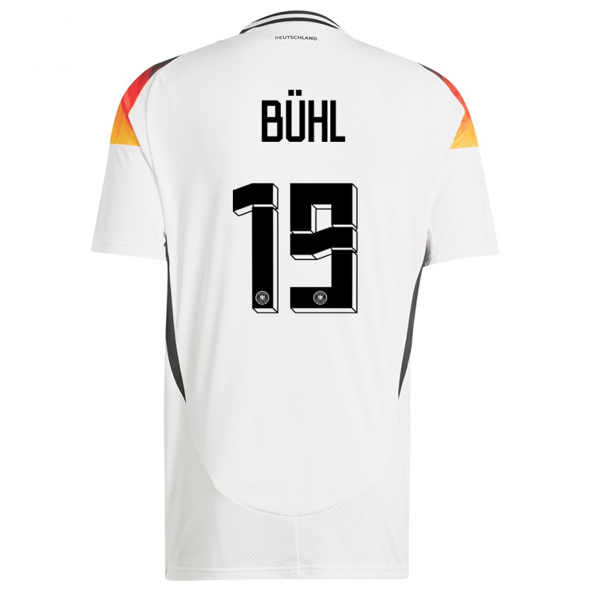 Niño Camiseta Alemania Klara Buhl #19 Blanco 1ª Equipación 24-26 La Camisa Perú