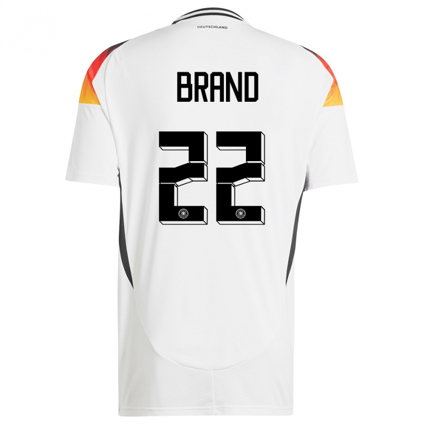 Niño Camiseta Alemania Jule Brand #22 Blanco 1ª Equipación 24-26 La Camisa Perú