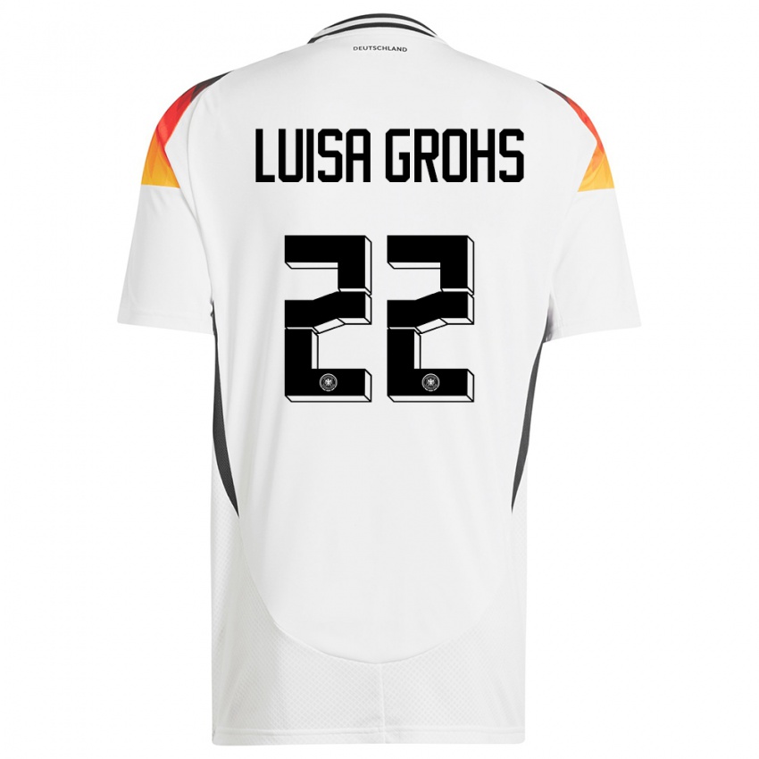 Niño Camiseta Alemania Maria Luisa Grohs #22 Blanco 1ª Equipación 24-26 La Camisa Perú